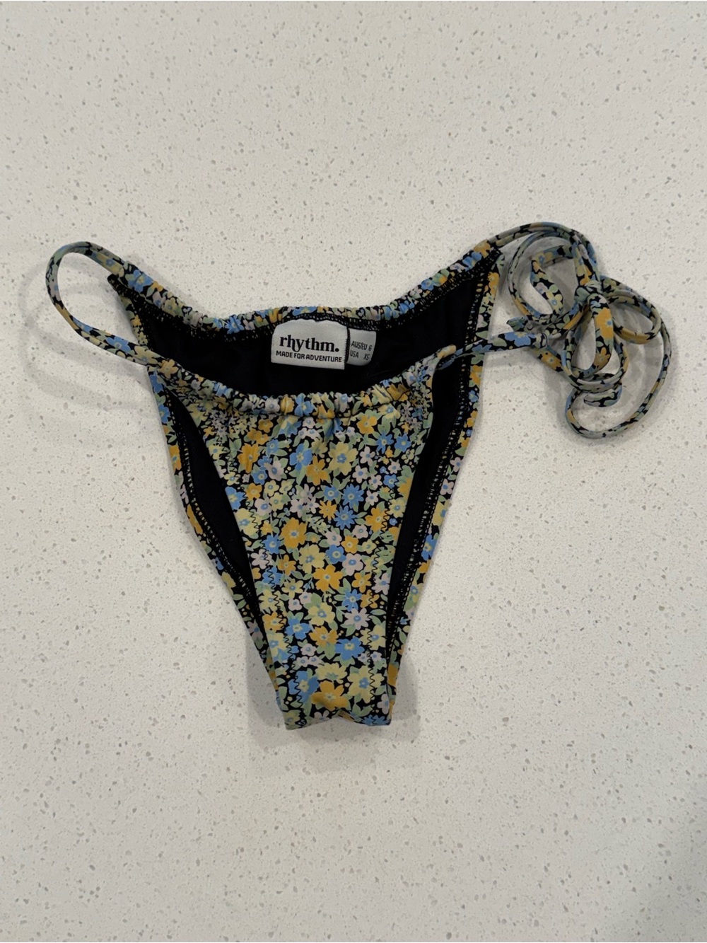 Rhythm Floral Tie-Side High-Cut Bikini Bottoms Size XS
